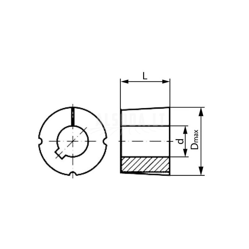 Kūginė įvorė 1/2" 1 Kūginė įvorė 1/2" 1