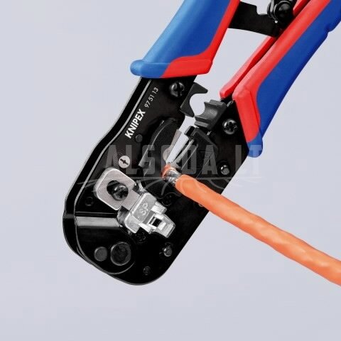 Laidų antgalių užspaudimo replės  RJ45 kištukams, Knipex 2
