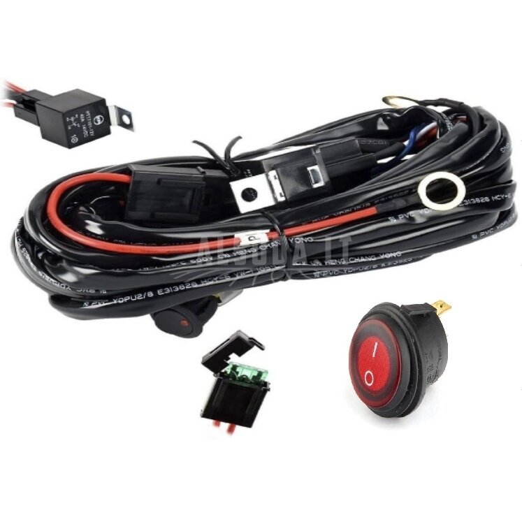 Laidų pynė 2 LED žibintams su jungikliu Wiring harness L-09 Laidų pynė 2 LED žibintams su jungikliu Wiring harness L-09