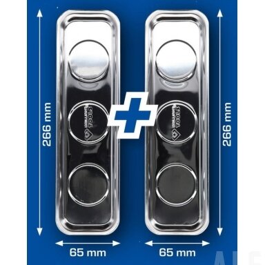 Magnetinis padėklas, nerūdijantis plienas, 2vnt., 266x65mm, Brilliant Tools