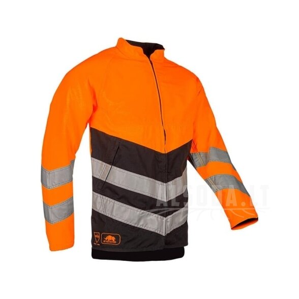 Miškininko striukė, didelio matomumo, oranžinės-juodos spalvos, XL dydis, „BasePro“ iš SIP 3 Miškininko striukė, didelio matomumo, oranžinės-juodos spalvos, XL dydis, „BasePro“ iš SIP 3