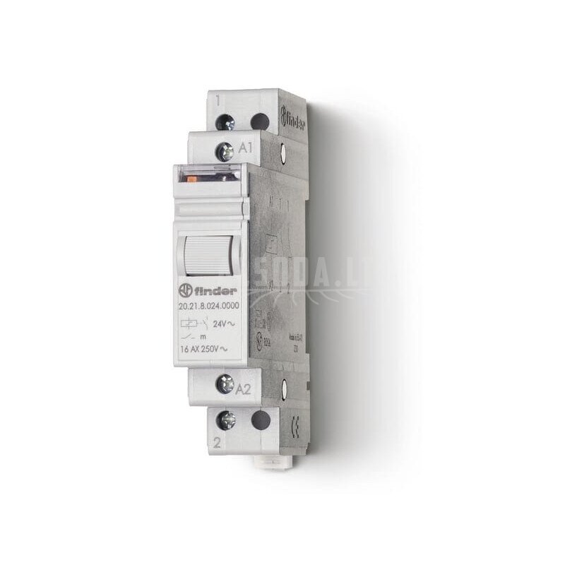 Mod. žingsninis rel. 17,4 mm. 1 NO 16A/12V AC/AgSnO2 Mod. žingsninis rel. 17,4 mm. 1 NO 16A/12V AC/AgSnO2