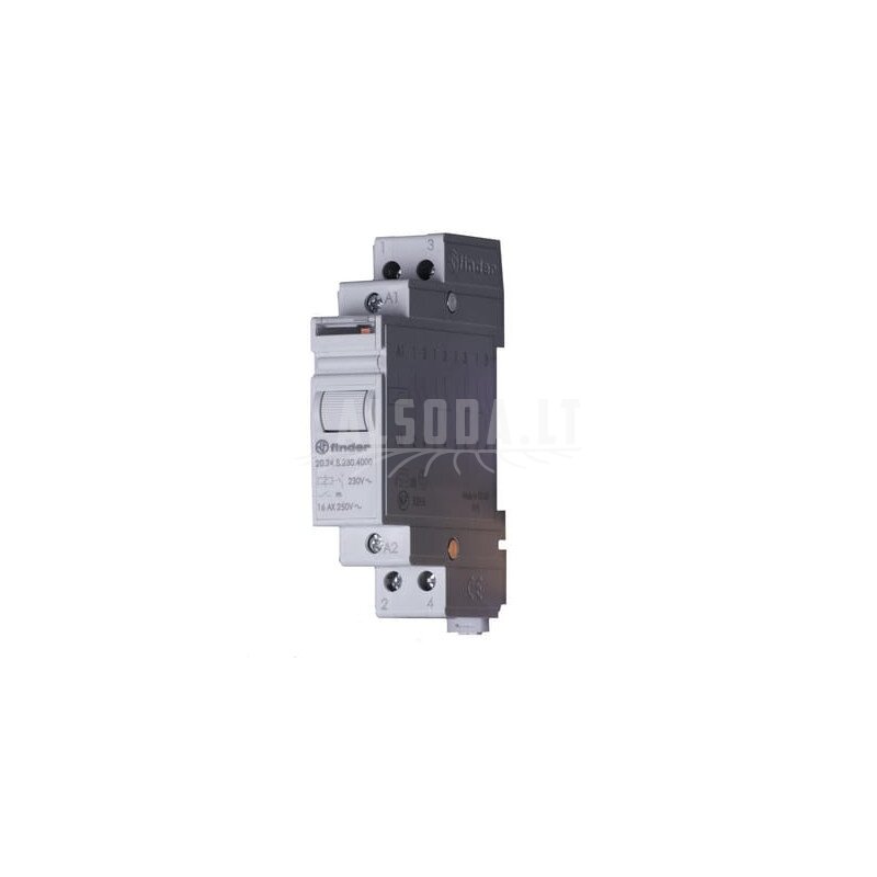 Mod. žingsninis rel. 17,4 mm, 2 NO, 4 perjungimo sekos, 24 V AC/AgSnO2