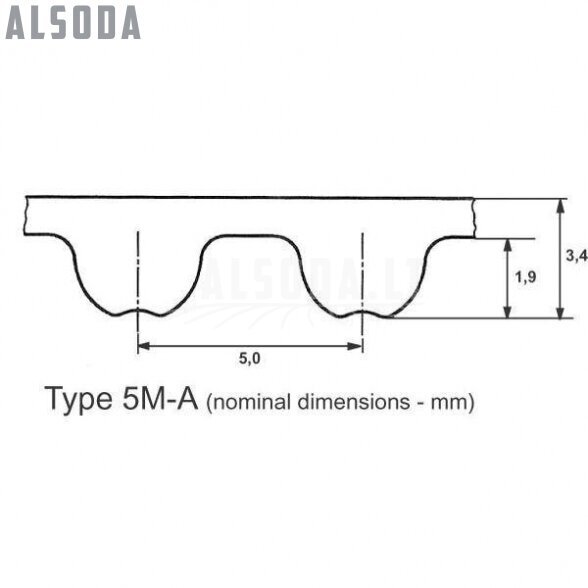 Omega Dantytas Diržas, 105×15 mm 1 Omega Dantytas Diržas, 105×15 mm 1