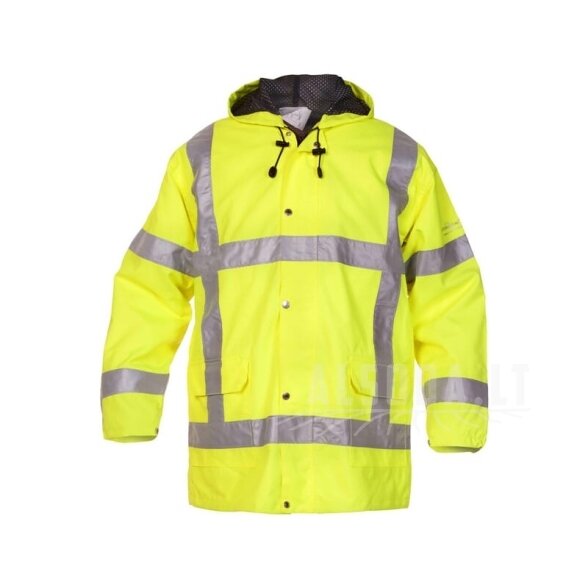 Parka striukė, gerai matoma, geltona, 4XL dydis, UK:48/EU:64-66, „Simply No Sweat“, „Uitdam“, „Hydrowear“