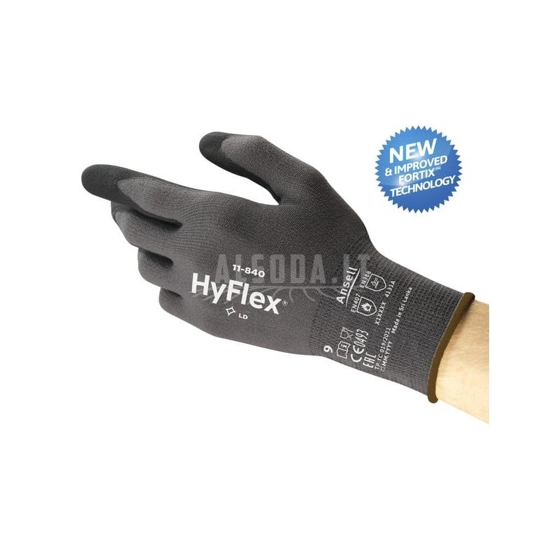 Pirštinės HyFlex® 11-840, 7 dydis 3 Pirštinės HyFlex® 11-840, 7 dydis 3
