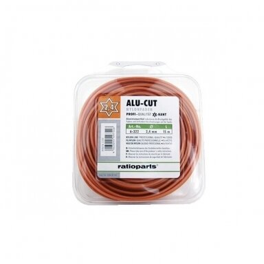 Pjovimo gija Ratioparts AluCutline (2,4 mm/15 m, oranžinė, 6-briaunė) Pjovimo gija Ratioparts AluCutline (2,4 mm/15 m, oranžinė, 6-briaunė)