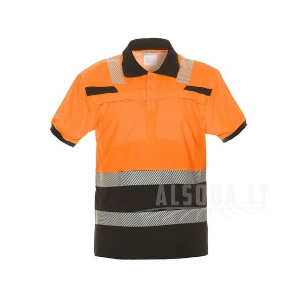 Polo marškinėliai, 4XL/50 dydis, trumpomis rankovėmis, oranžiniai/juodi, „Hydrowear“ Polo marškinėliai, 4XL/50 dydis, trumpomis rankovėmis, oranžiniai/juodi, „Hydrowear“