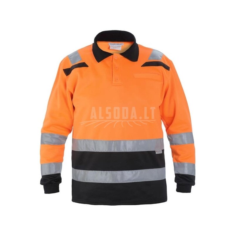 Polo megztinis, L/42 dydis, ilgomis rankovėmis, oranžinis/juodas, „Hydrowear“ Polo megztinis, L/42 dydis, ilgomis rankovėmis, oranžinis/juodas, „Hydrowear“