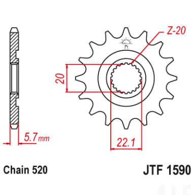 Priekinė žvaigždė JTF1590-13 SC