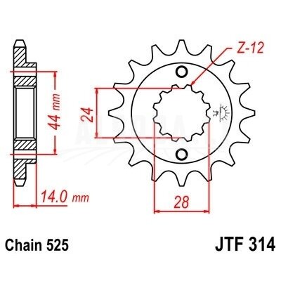Priekinė žvaigždė JTF 314-16 Priekinė žvaigždė JTF 314-16