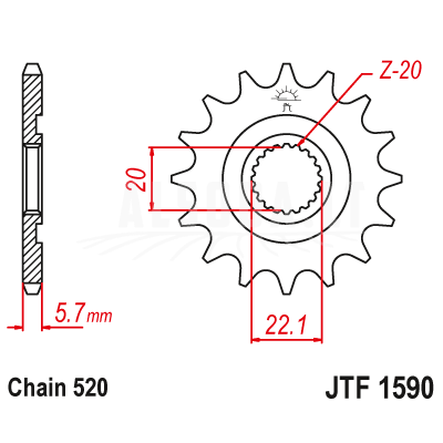 Priekinė žvaigždė JTF1590-13 SC Priekinė žvaigždė JTF1590-13 SC