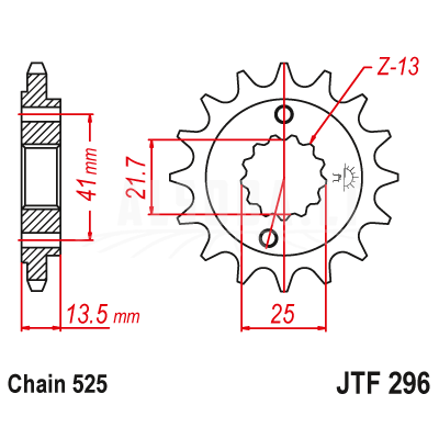Priekinė žvaigždė JTF296-15 Priekinė žvaigždė JTF296-15
