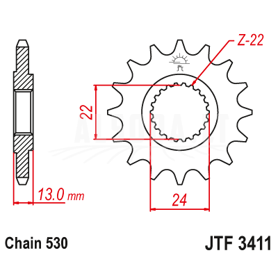 Priekinė žvaigždė JTF3411.16 Priekinė žvaigždė JTF3411.16