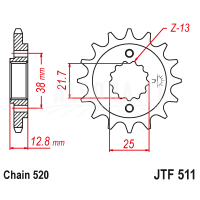 Priekinė žvaigždė JTF511-15 Priekinė žvaigždė JTF511-15