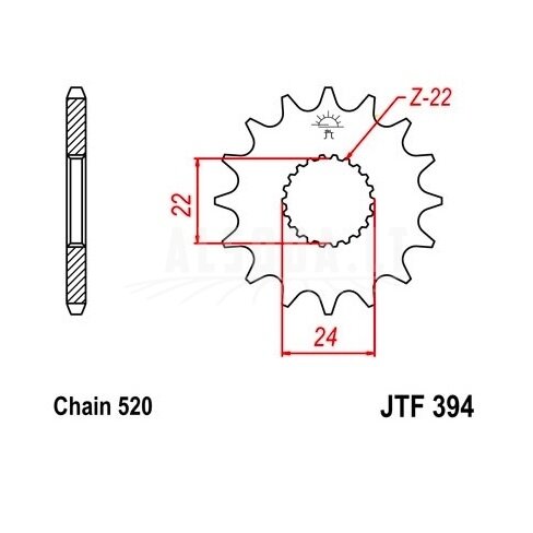Priekinė žvaigždė JTF 394-13 13T Priekinė žvaigždė JTF 394-13 13T