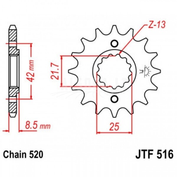 Priekinė žvaigždė JTF 516-13 Priekinė žvaigždė JTF 516-13
