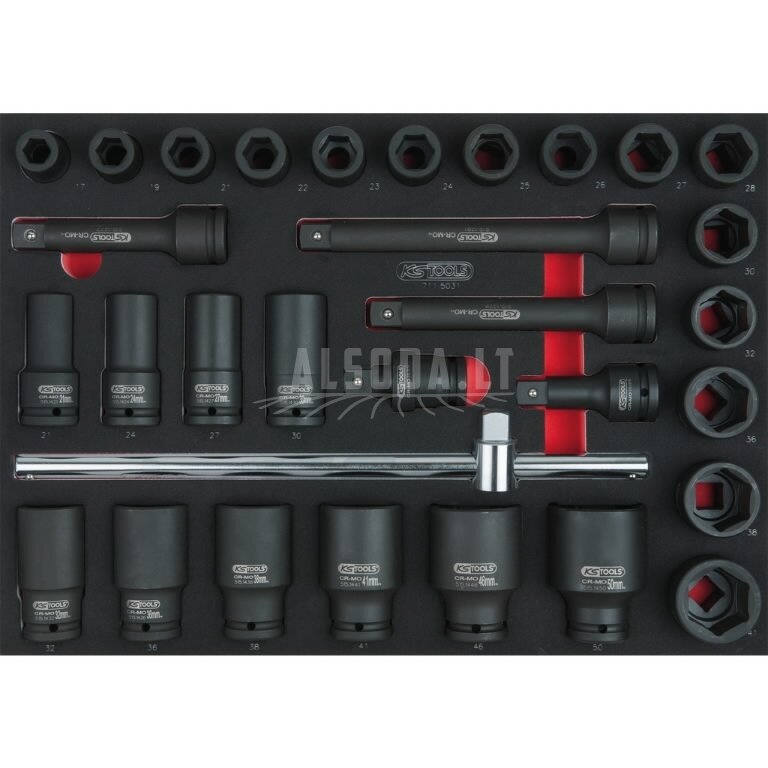 Raktų komplektas 3/4" SCS 31 vnt, 1/1 sistemos įdėkle, KS Tools Raktų komplektas 3/4" SCS 31 vnt, 1/1 sistemos įdėkle, KS Tools