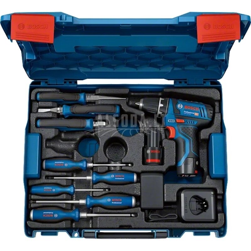 Rankinių įrankių rinkinys BOSCH GSR 12V-15 Rankinių įrankių rinkinys BOSCH GSR 12V-15