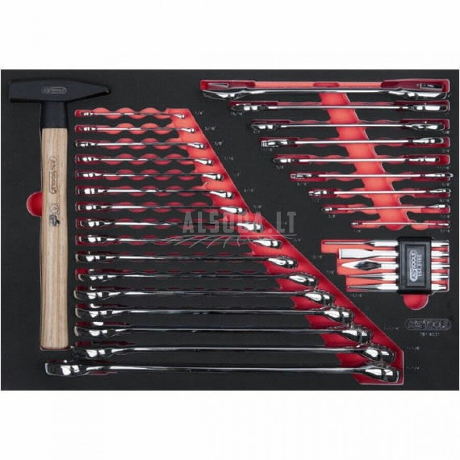 Raktų ir plaktukų komplektas 31-vnt 1/1 modulis, KS Tools Raktų ir plaktukų komplektas 31-vnt 1/1 modulis, KS Tools