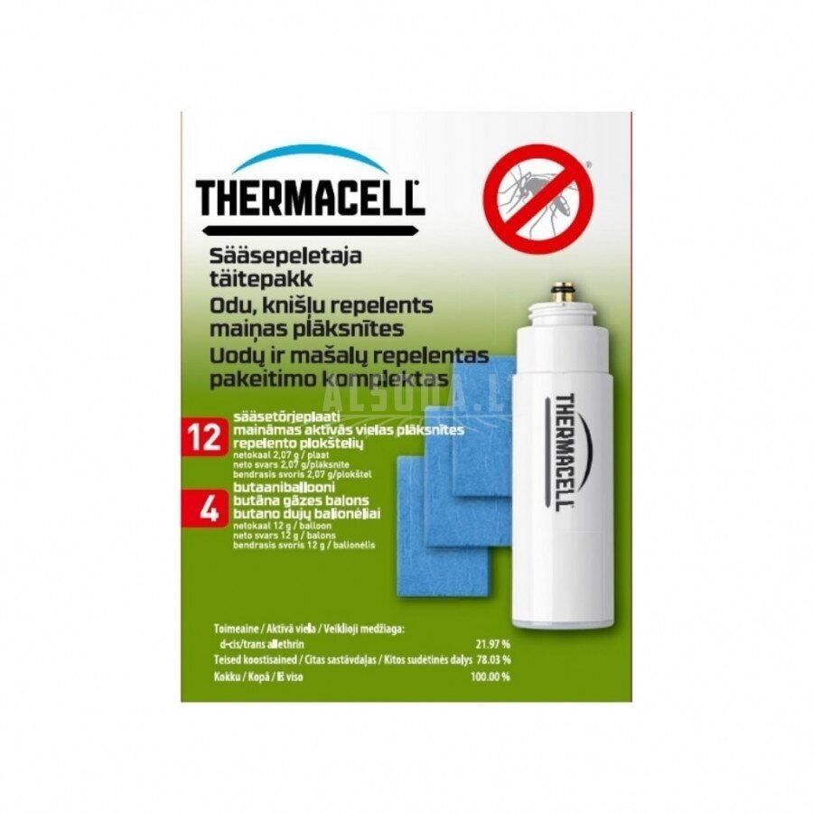 THERMACELL Uodų repelento papildymas (MR300G, MRPSW), apsauga iki 48 valandų THERMACELL Uodų repelento papildymas (MR300G, MRPSW), apsauga iki 48 valandų