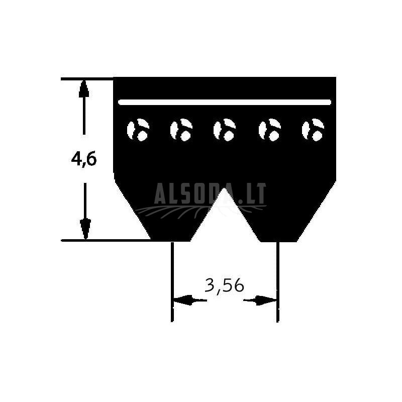 Rumbuotas diržas 12 briaunų PK x1460mm Optibelt 1