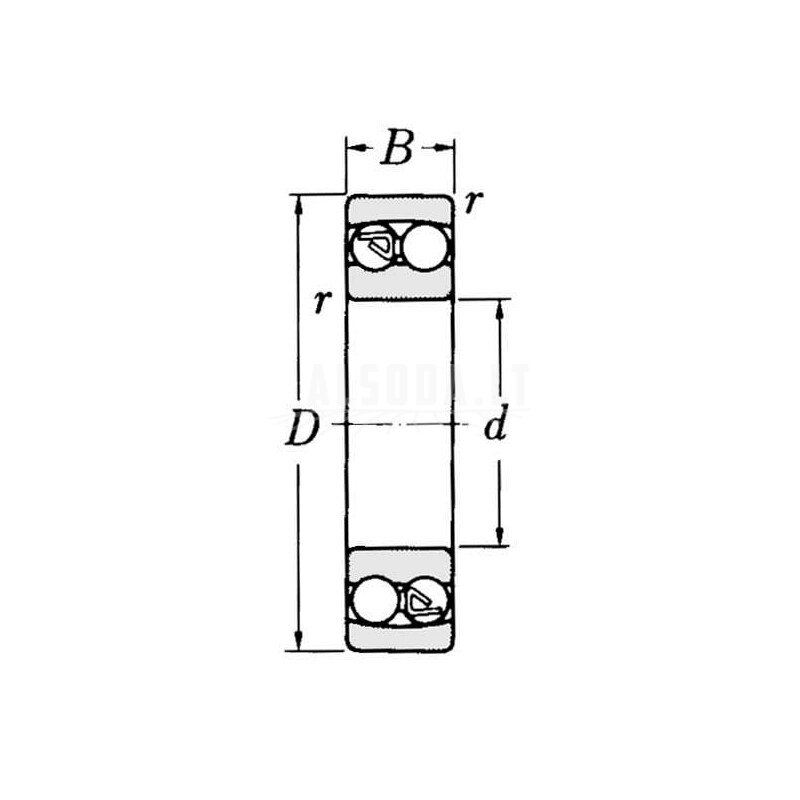 Savaime išsilyginantis rutulinis guolis 90x160x30mm SKF 1