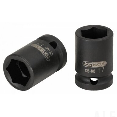 Šešiakampė smūginė galvutė 1/2`` 17mm trumpa, KS Tools