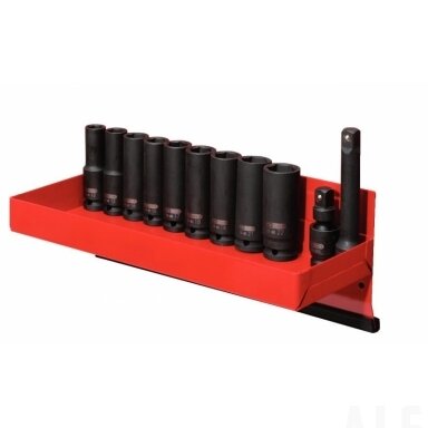 Šešiakampių smūginių galvučių komplektas 1/2" 12-22mm 13-vnt, KS Tools