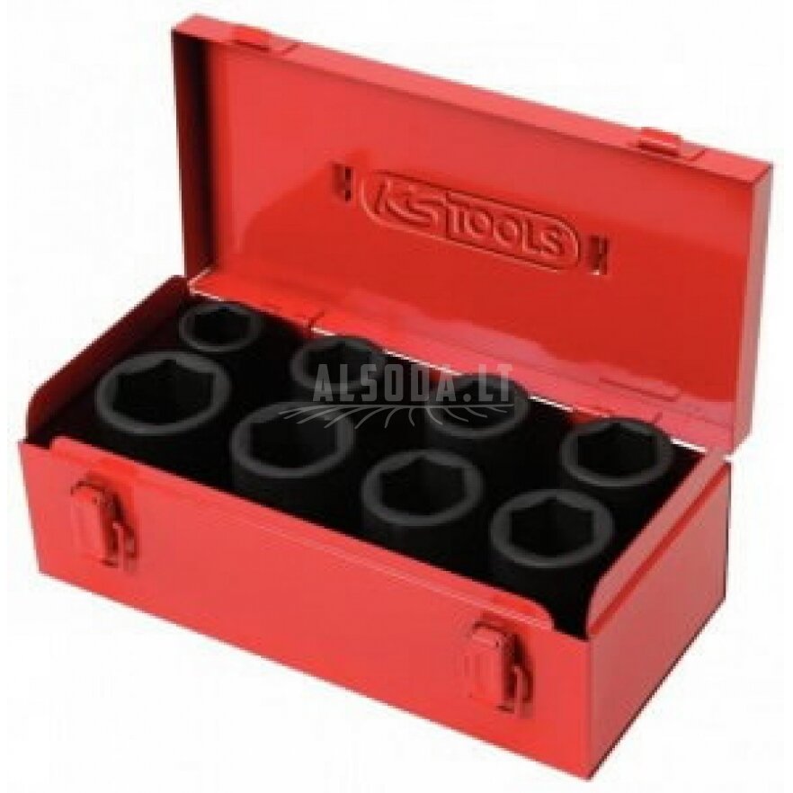 Smūginų galvučių komplektas 3/4" 8 vnt, ilgos, KS Tools Smūginų galvučių komplektas 3/4" 8 vnt, ilgos, KS Tools