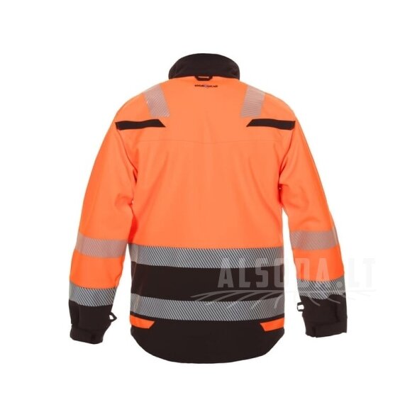 Softshell striukė, oranžinės-juodos spalvos, 4XL dydis, JK: 48/EU: 64-66, madinga didelio matomumo linija, Telford, Hydrowear, 0 1 Softshell striukė, oranžinės-juodos spalvos, 4XL dydis, JK: 48/EU: 64-66, madinga didelio matomumo linija, Telford, Hydrowear, 0 1