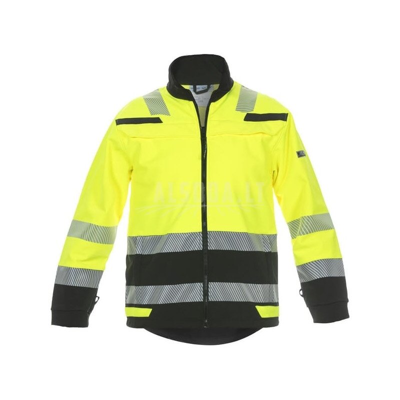 Softshell striukė, geltonai juoda, S dydis, UK:34/EU:48, madinga didelio matomumo linija, Telford, Hydrowear