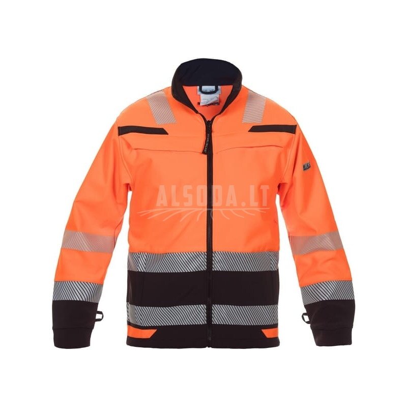 Softshell striukė, oranžinės-juodos spalvos, 2XL dydis, JK: 44/EU: 58-60, madinga didelio matomumo linija, Telford, Hydrowear, 0 Softshell striukė, oranžinės-juodos spalvos, 2XL dydis, JK: 44/EU: 58-60, madinga didelio matomumo linija, Telford, Hydrowear, 0