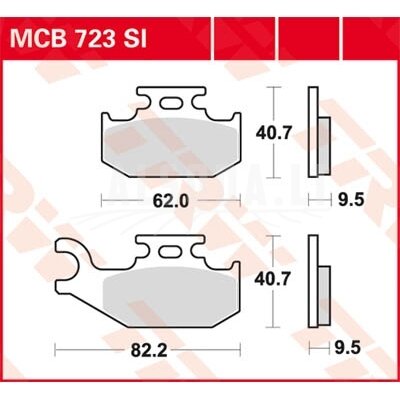 Stabdžių kaladėlės MCB723SI Stabdžių kaladėlės MCB723SI