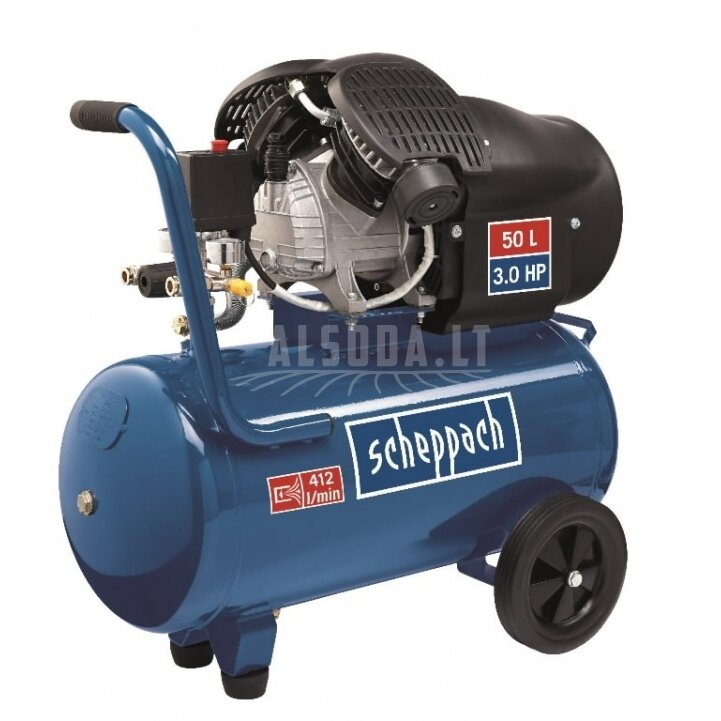Stūmoklinis kompresorius HC52dc 50L, Scheppach Stūmoklinis kompresorius HC52dc 50L, Scheppach