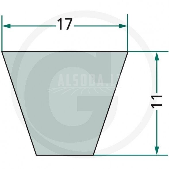 Trapecinis diržas B85 17x2160mm Li, 17x2229mm La