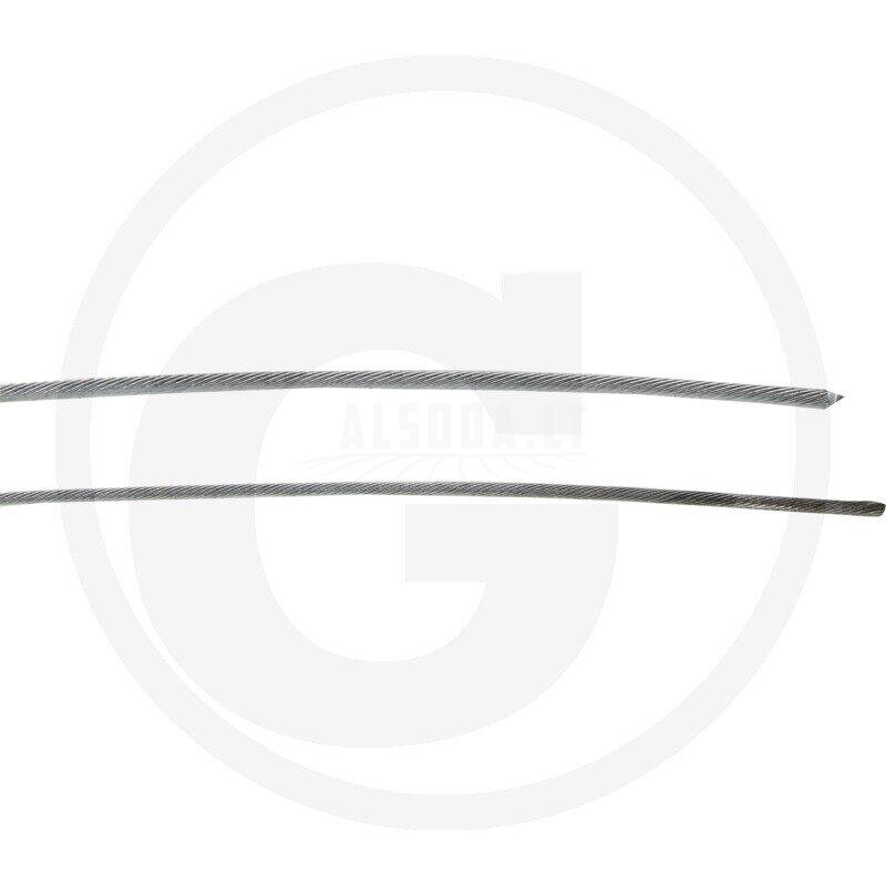 Trosas su cilindru 1,50 mm x 2500 mm. Skersmuo 4,00 mm Ø x 4,00 mm Trosas su cilindru 1,50 mm x 2500 mm. Skersmuo 4,00 mm Ø x 4,00 mm
