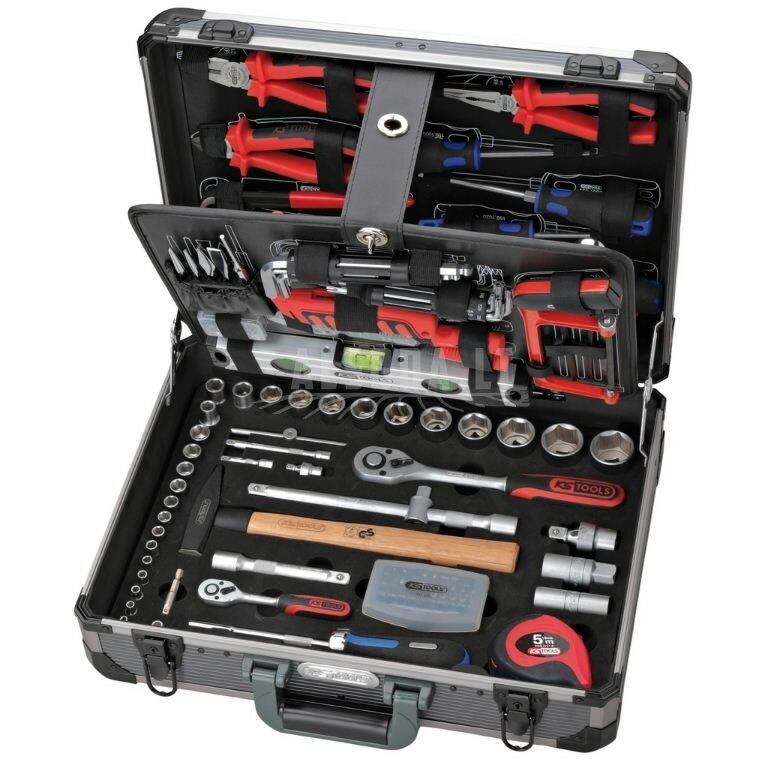 Universalus įrankių komplektas 1/4"+1/2" 127 vnt, KS Tools 1