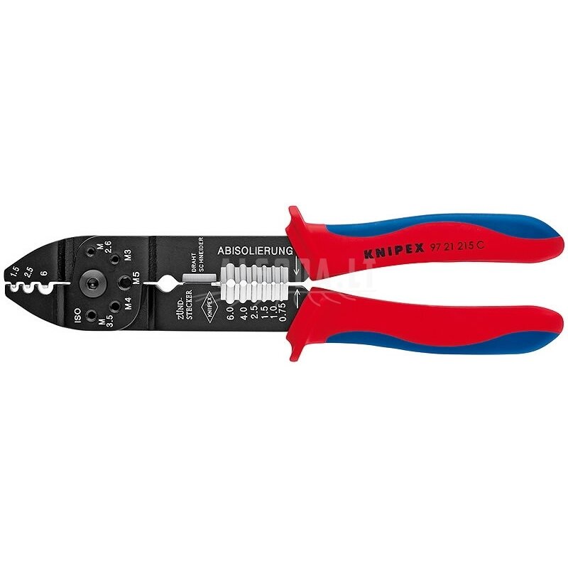 Universalios laido antgalių užspaudimo replės 0,5 - 6,0mm2, Knipex Universalios laido antgalių užspaudimo replės 0,5 - 6,0mm2, Knipex