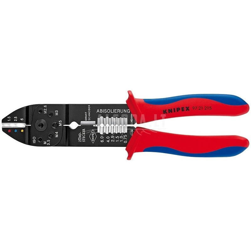 Universalios laidų antgalių užspaudimo replės 0,75 - 6,0mm2, Knipex Universalios laidų antgalių užspaudimo replės 0,75 - 6,0mm2, Knipex