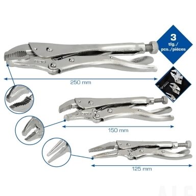 Užspaudėjų rinkinys. 3 vnt., Brilliant Tools Užspaudėjų rinkinys. 3 vnt., Brilliant Tools