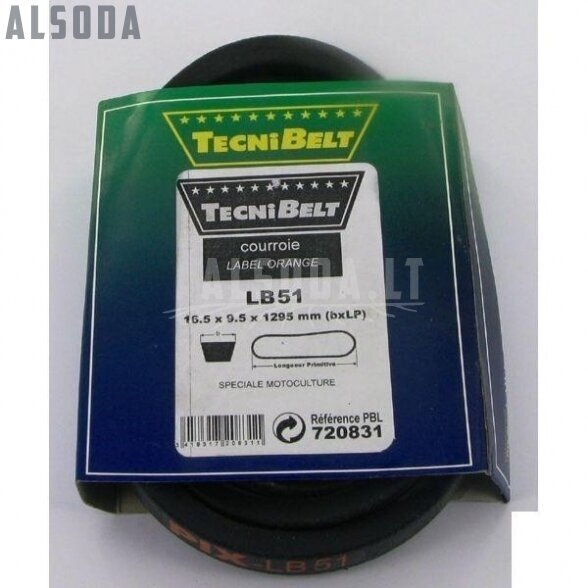 V Formos diržas LB51 Mitsuboshi. Išorės ilgis:,1,328.4 mm,Plotis:,17 mm 1
