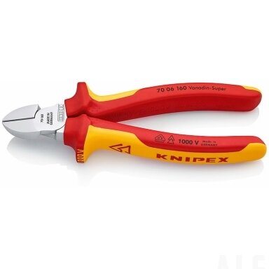 Žnyplės šoninio kirpimo 160mm VDE, Knipex
