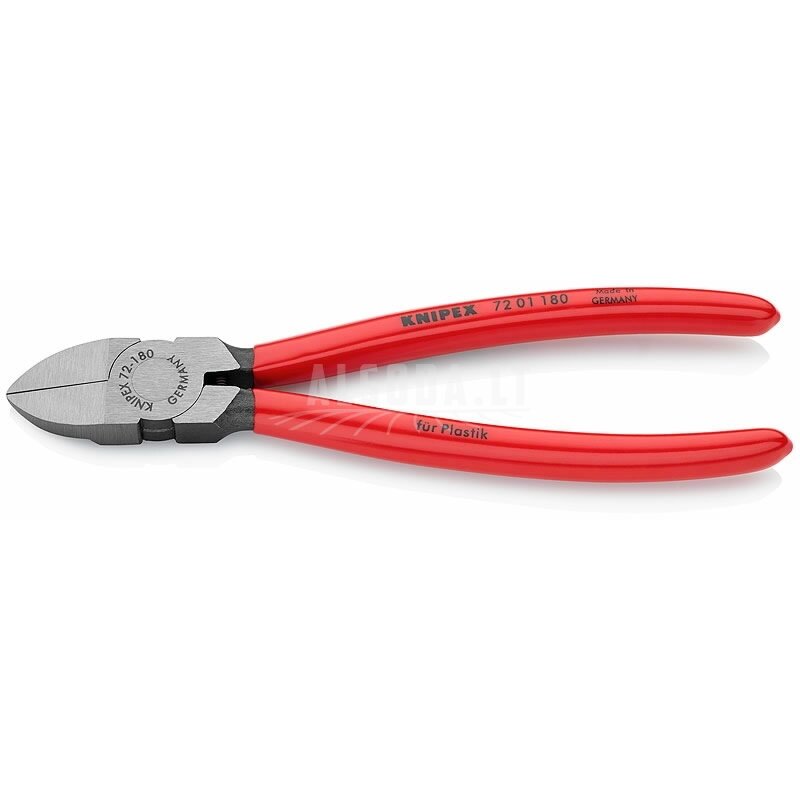 Žnyplės šoninio kirpimo, spyruoklė, plastikui, 180 mm, Knipex